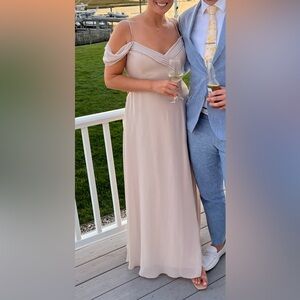 Birdie Grey Spence Convertible Dress in Chiffon Neutral Champagne